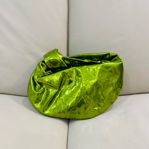 BV Bottega Veneta 綠色亮面手拿包/手提包/螢光色/95新美品