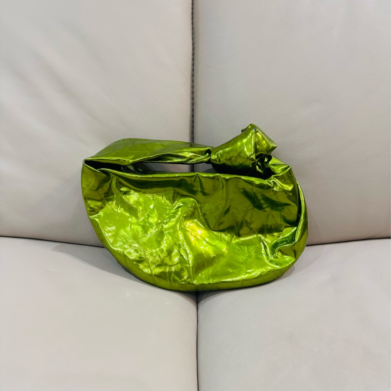 BV Bottega Veneta 綠色亮面手拿包/手提包/螢光色/95新美品-1