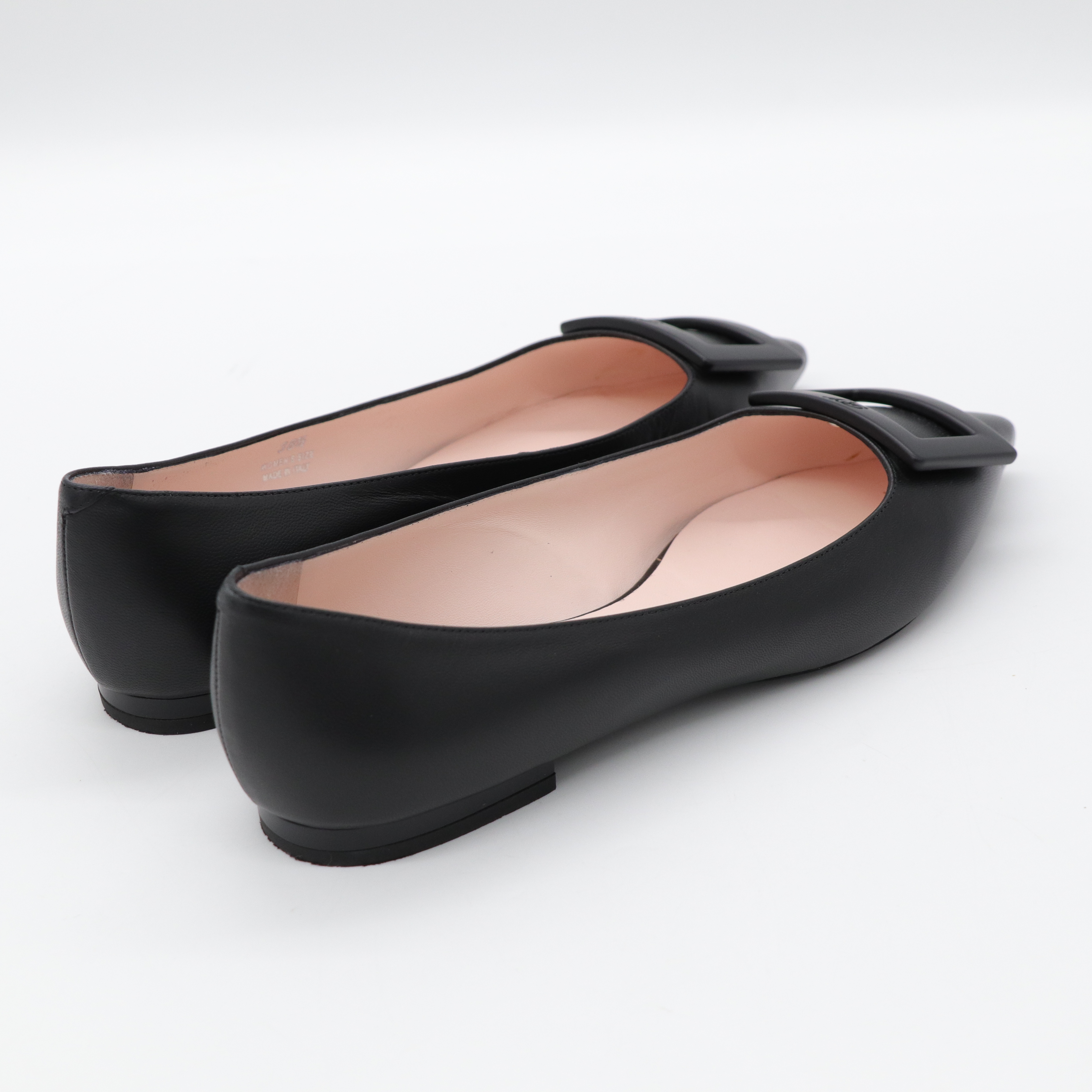 Roger Vivier 黑色牛皮 釦子 平底鞋-3