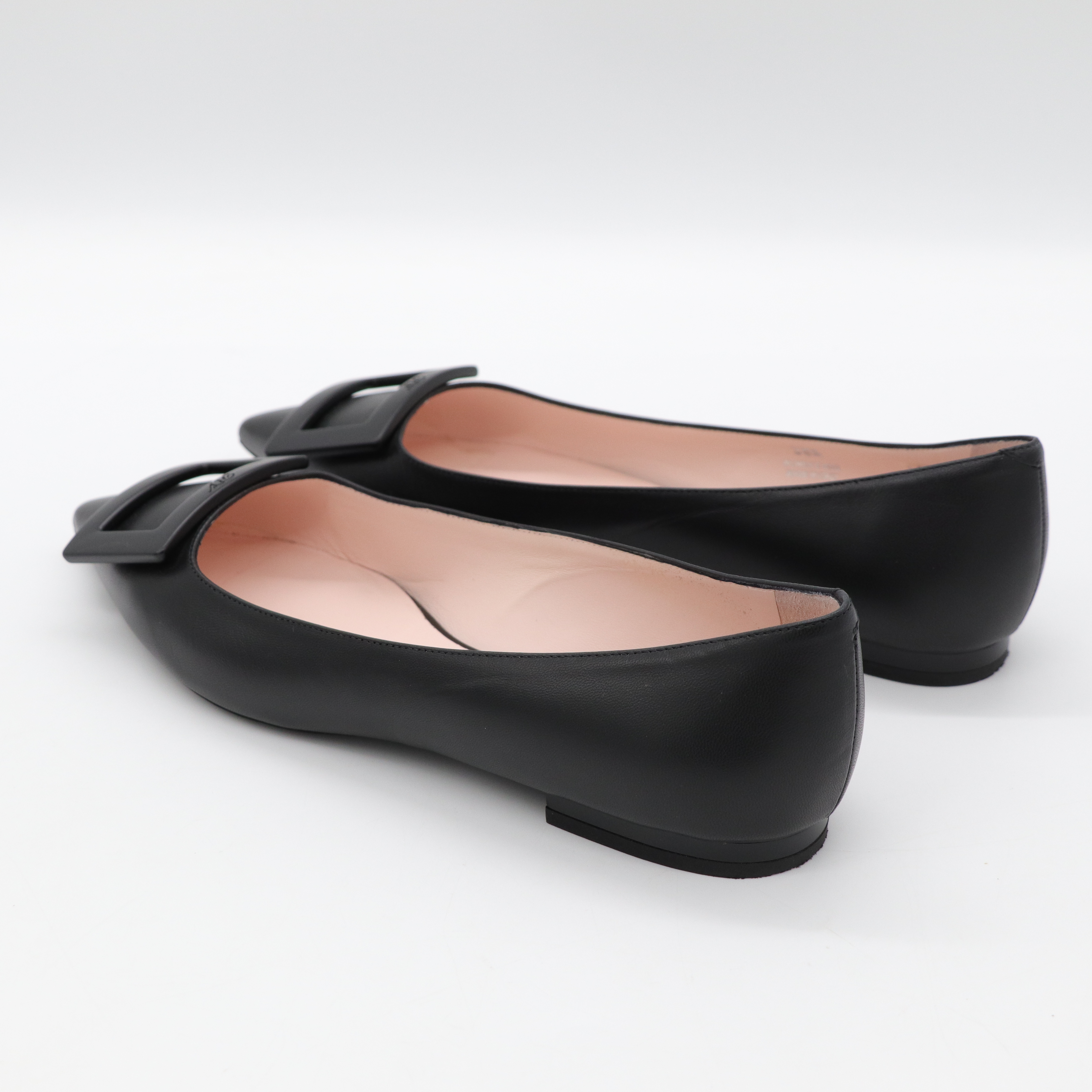 Roger Vivier 黑色牛皮 釦子 平底鞋-4