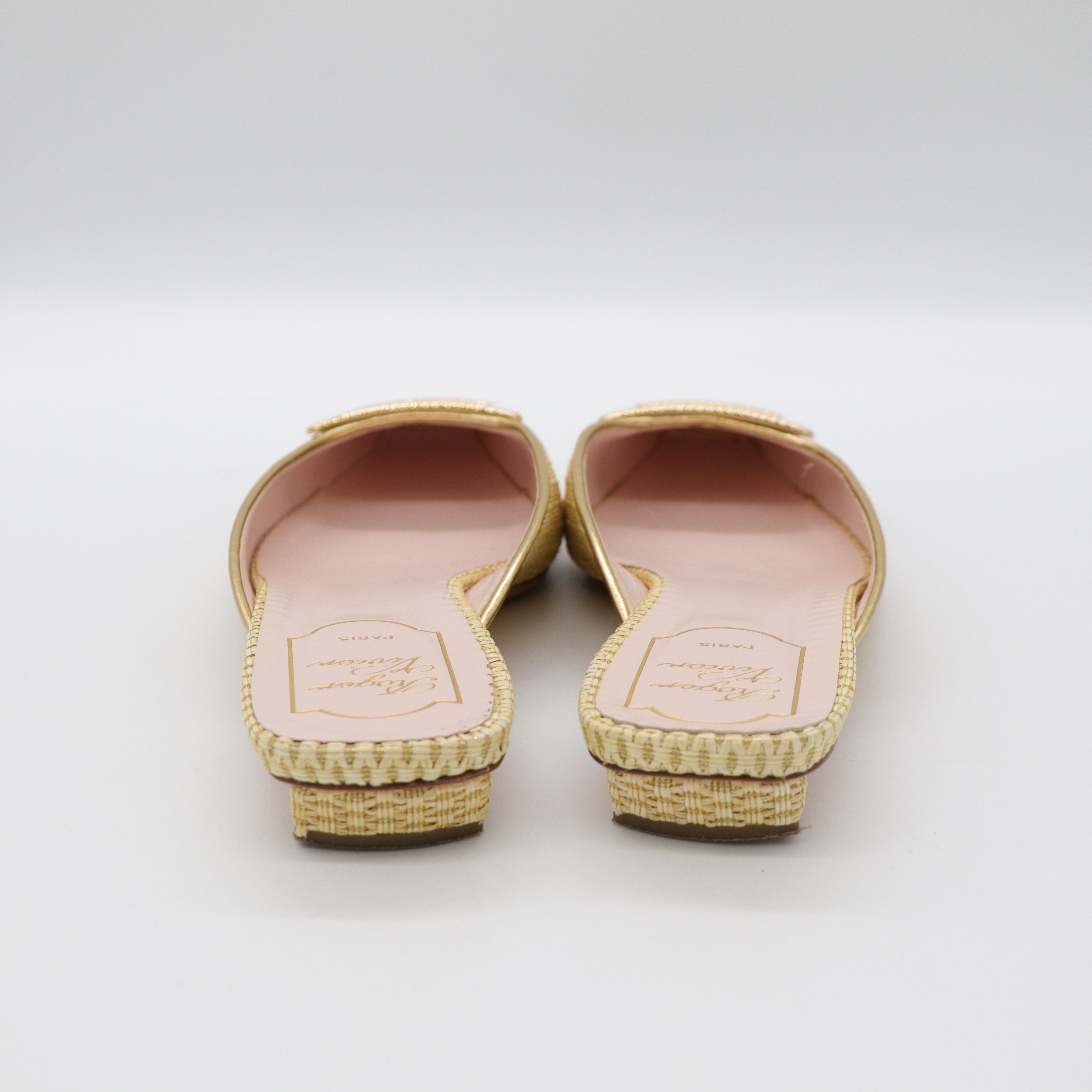 Roger Vivier 金色絲線 金屬釦 穆勒鞋-5