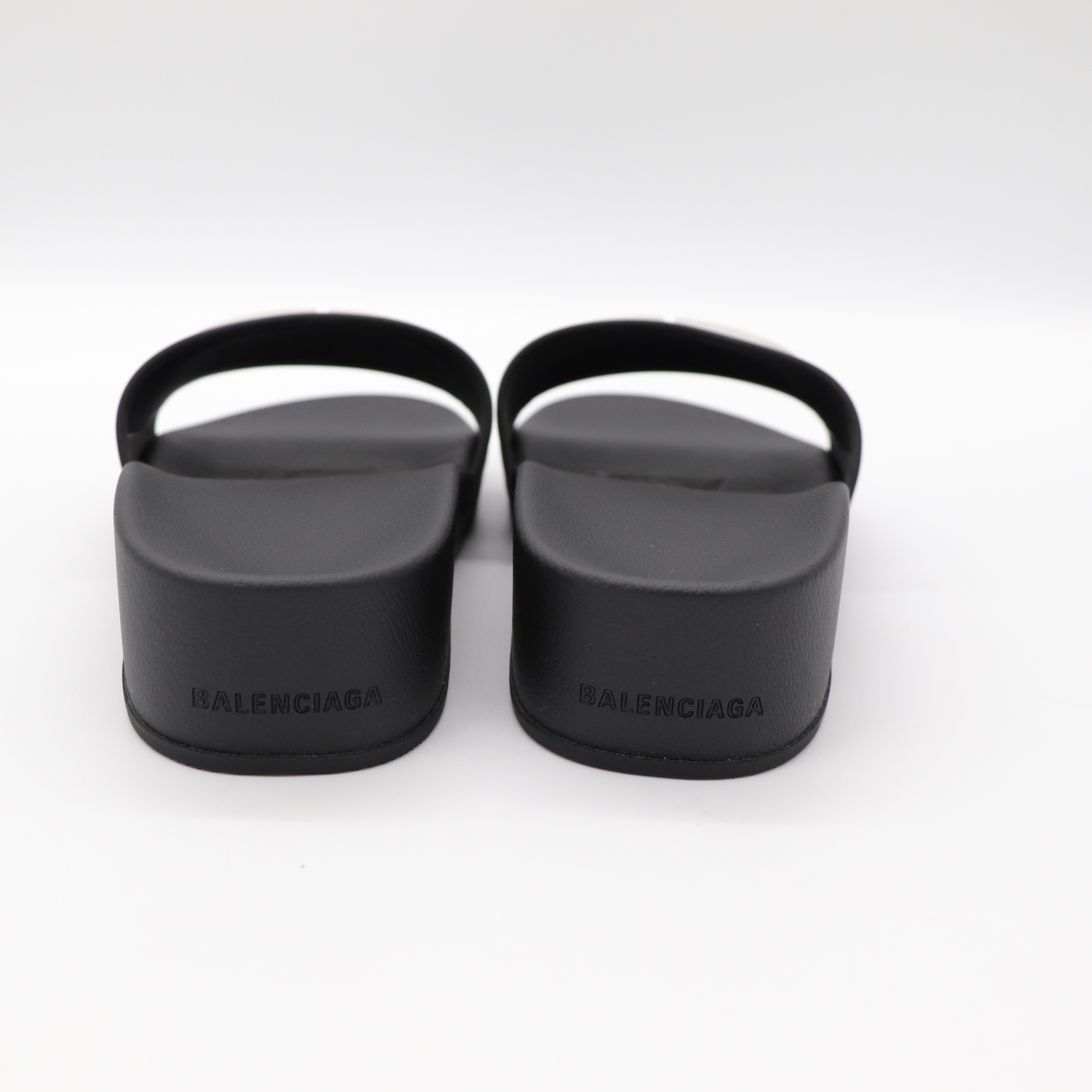 Balenciaga 巴黎世家 黑色 PU 拖鞋-5
