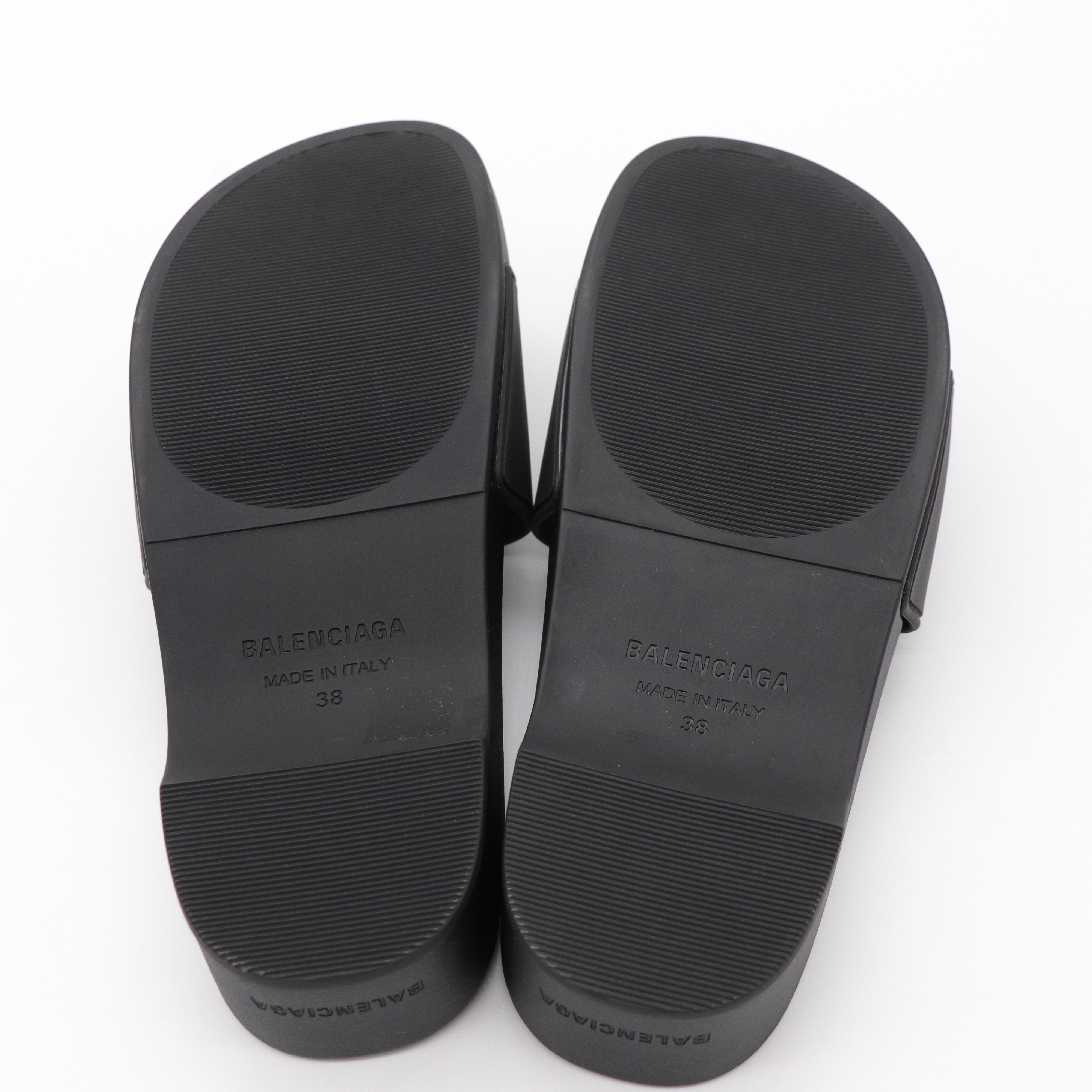 Balenciaga 巴黎世家 黑色 PU 拖鞋-8