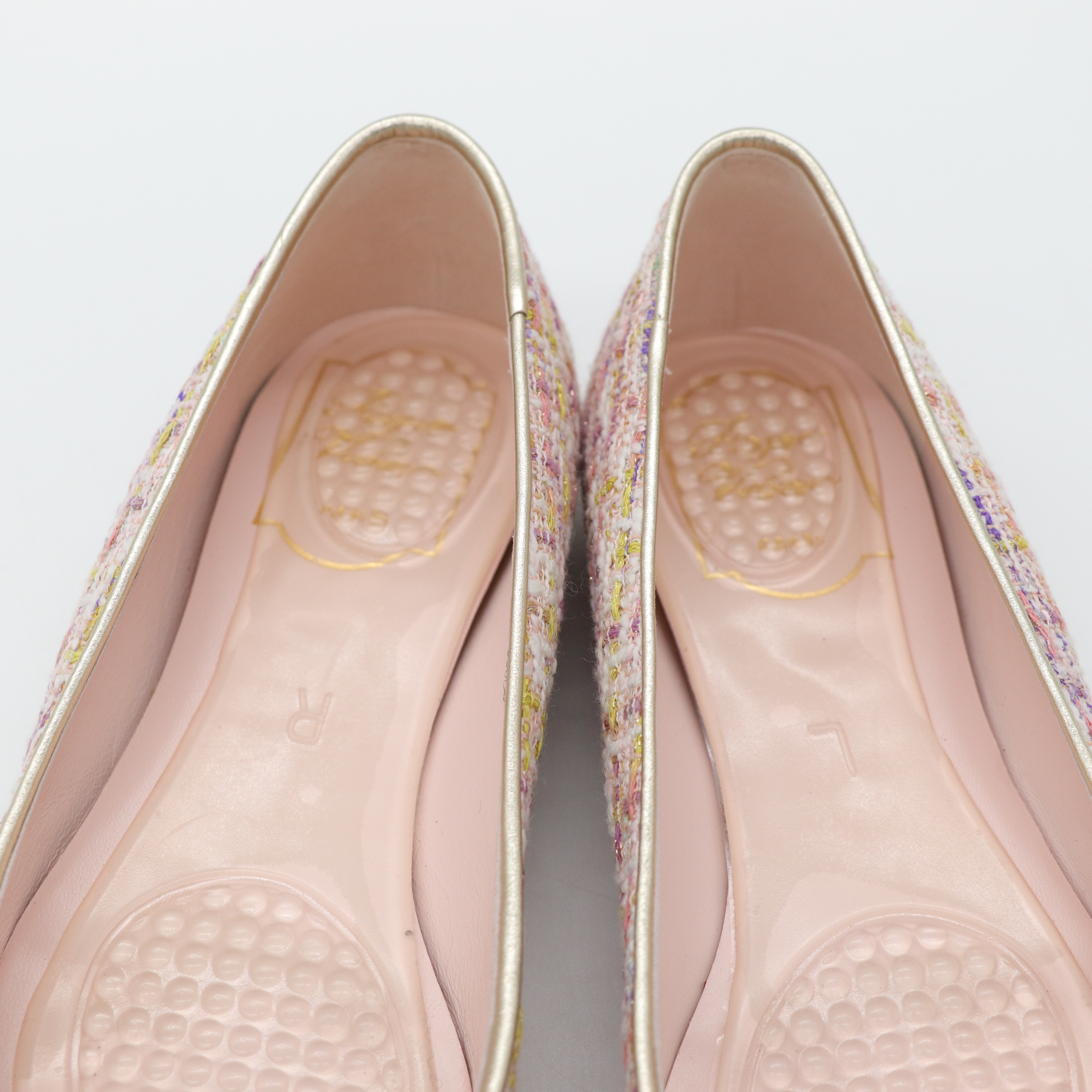 Roger Vivier 粉色織物 金屬釦 穆勒鞋-6