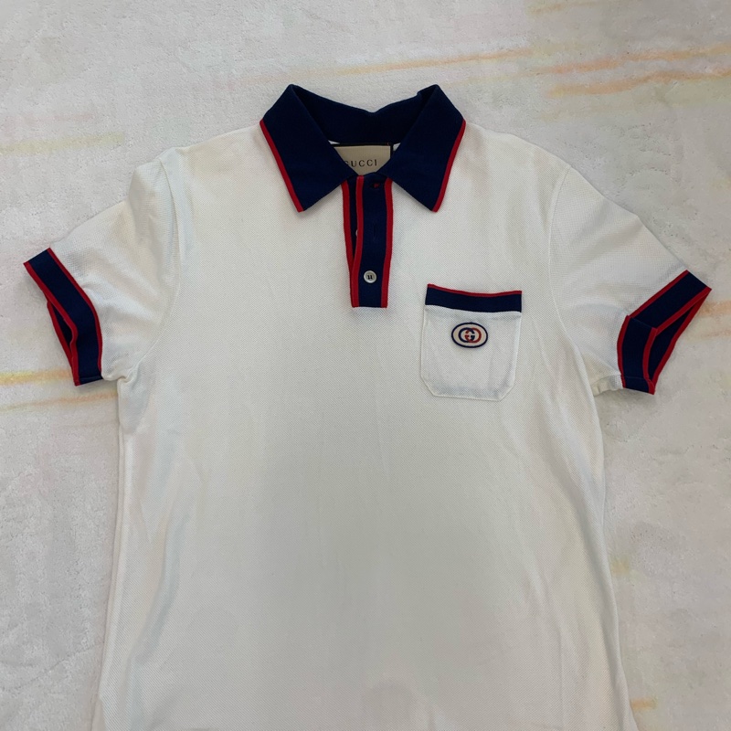 GUCCI女款白色Polo衫，s碼，9成新-0