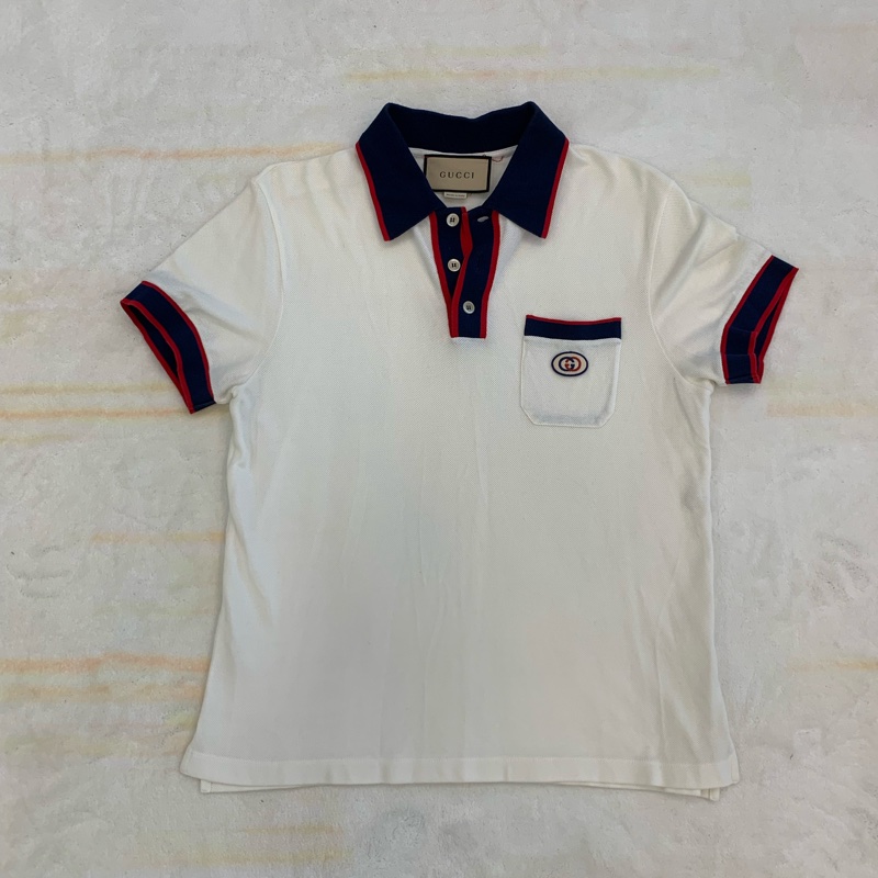 GUCCI女款白色Polo衫，s碼，9成新-0