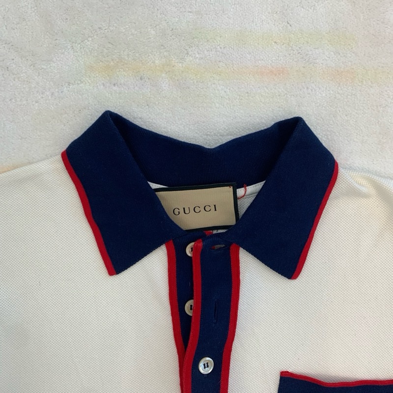 GUCCI女款白色Polo衫，s碼，9成新-1