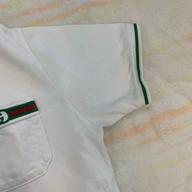 GUCCI白色男款短袖Polo衫， xs碼，8成新-6