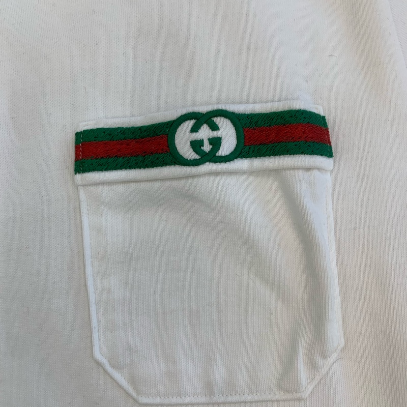 GUCCI白色男款短袖Polo衫， xs碼，8成新-2