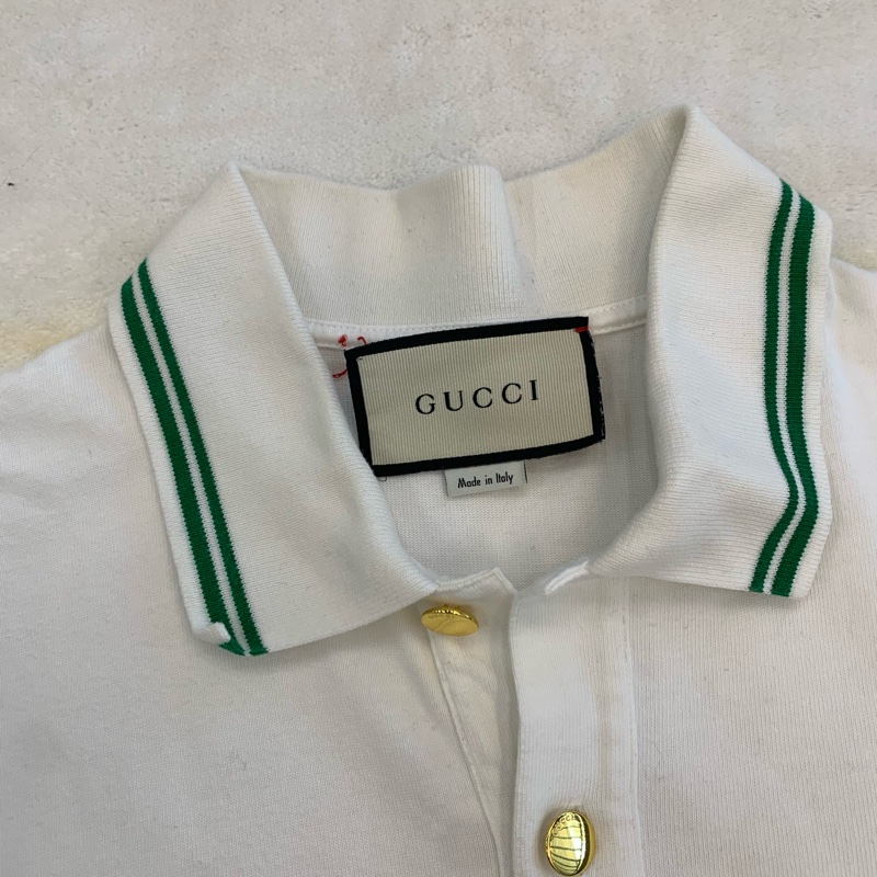 GUCCI白色男款短袖Polo衫， xs碼，8成新-5