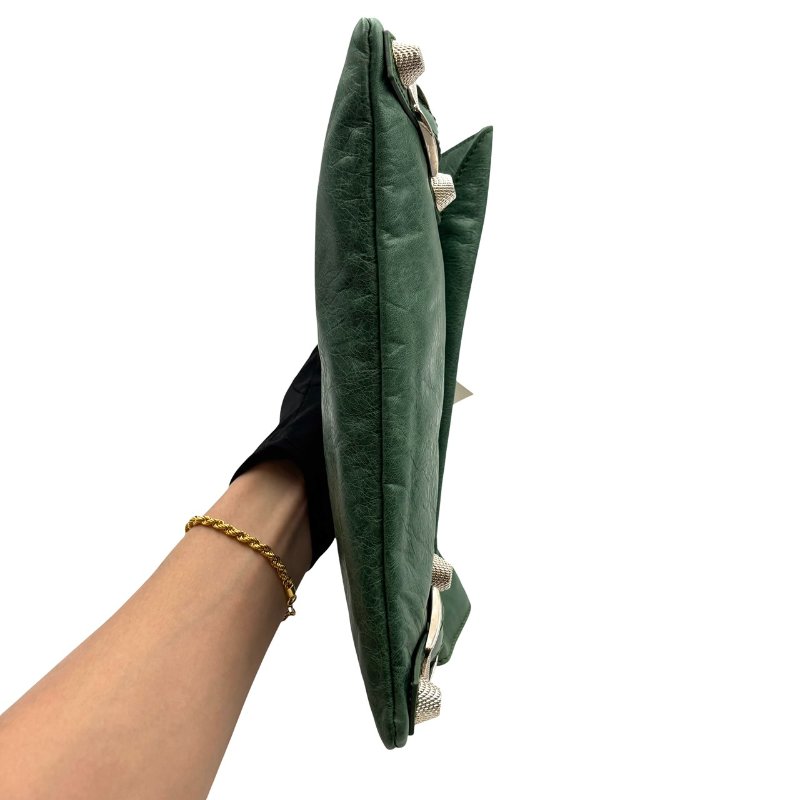 【美收精品】Balenciaga 綠色機車手拿包 C-467【隔月月中將轉賣至日本 上架期限30天】-5