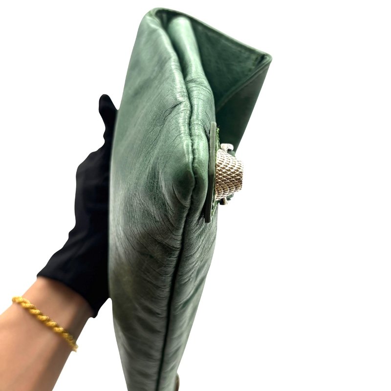 【美收精品】Balenciaga 綠色機車手拿包 C-467【隔月月中將轉賣至日本 上架期限30天】-6
