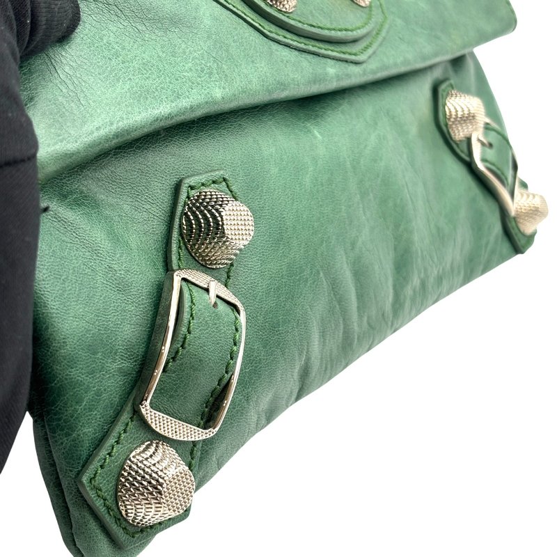【美收精品】Balenciaga 綠色機車手拿包 C-467【隔月月中將轉賣至日本 上架期限30天】-9
