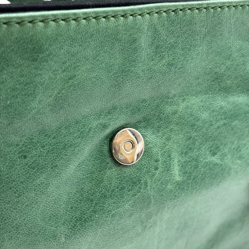 【美收精品】Balenciaga 綠色機車手拿包 C-467【隔月月中將轉賣至日本 上架期限30天】-10