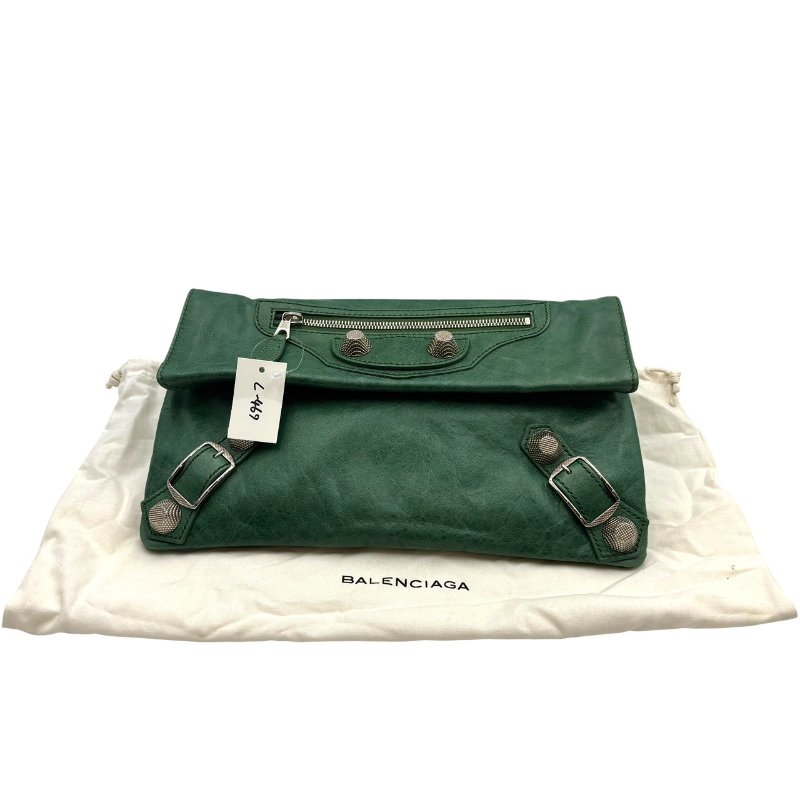 【美收精品】Balenciaga 綠色機車手拿包 C-467【隔月月中將轉賣至日本 上架期限30天】-16