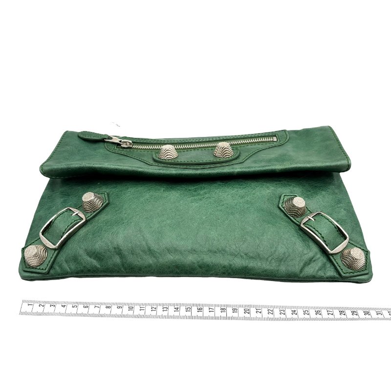 【美收精品】Balenciaga 綠色機車手拿包 C-467【隔月月中將轉賣至日本 上架期限30天】-17