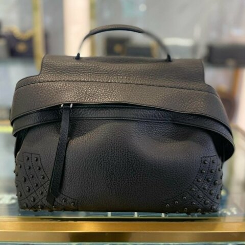 TODS 牛皮豆豆手提兩用包 黑色