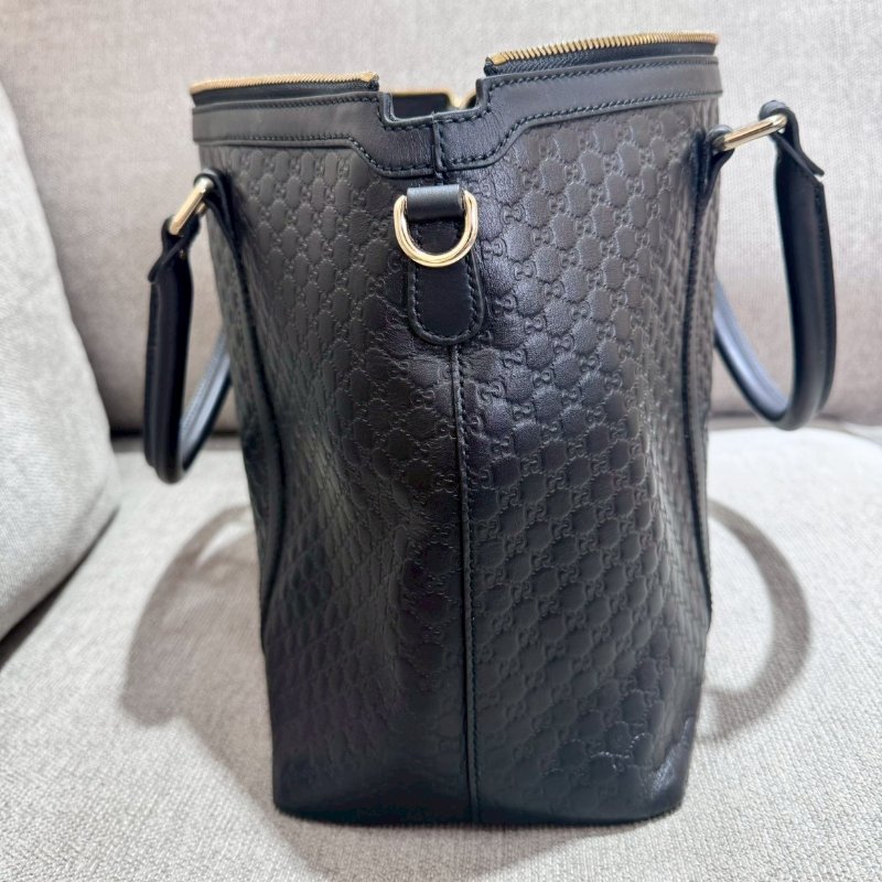 GUCCI 經典牛皮壓紋手提斜背包-2