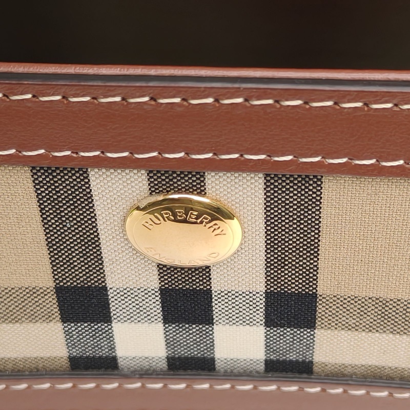 Burberry 拼色帆布Title泰爾勒格紋手提托特包-4