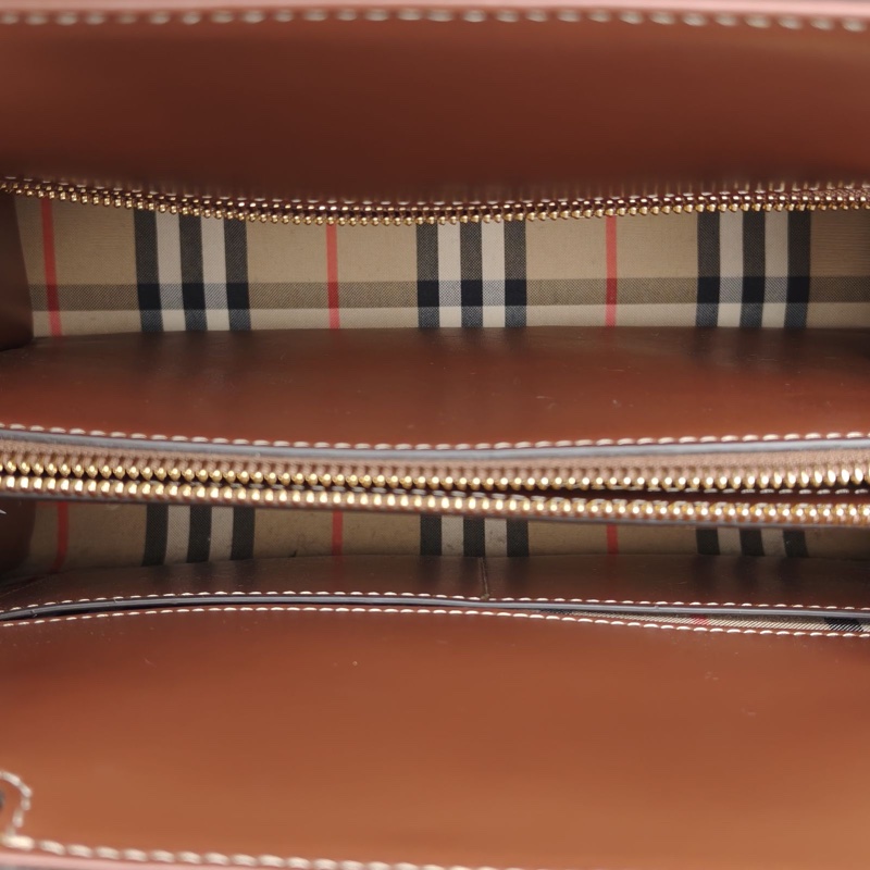 Burberry 拼色帆布Title泰爾勒格紋手提托特包-5
