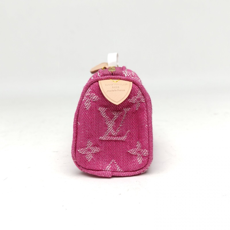 LOUIS VUITTON 粉色帆布晶片TrousseSPEEDY零錢包掛件-1