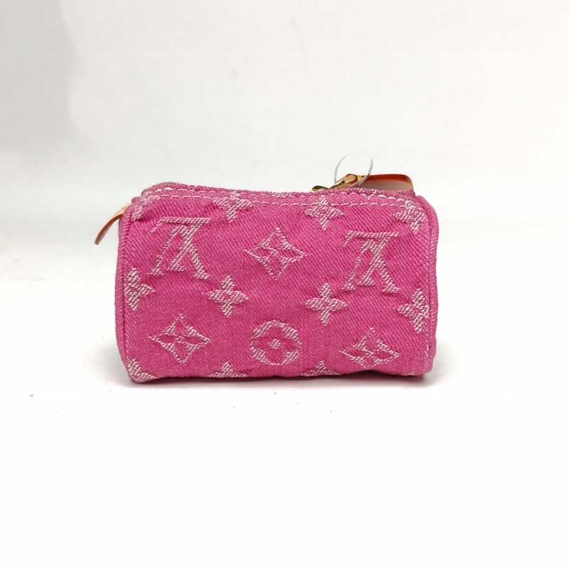 LOUIS VUITTON 粉色帆布晶片TrousseSPEEDY零錢包掛件-2