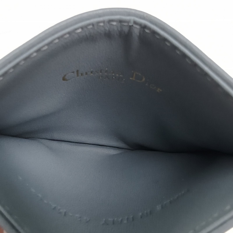 DIOR 霧霾藍牛皮金扣2023CD字母卡包-4