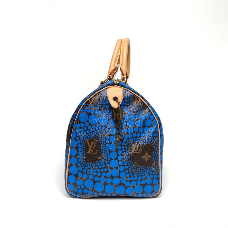 LOUIS VUITTON 藍色PVC2012speedy30草間彌生限量手提包-1