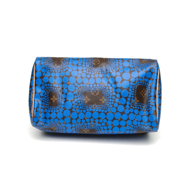 LOUIS VUITTON 藍色PVC2012speedy30草間彌生限量手提包-3