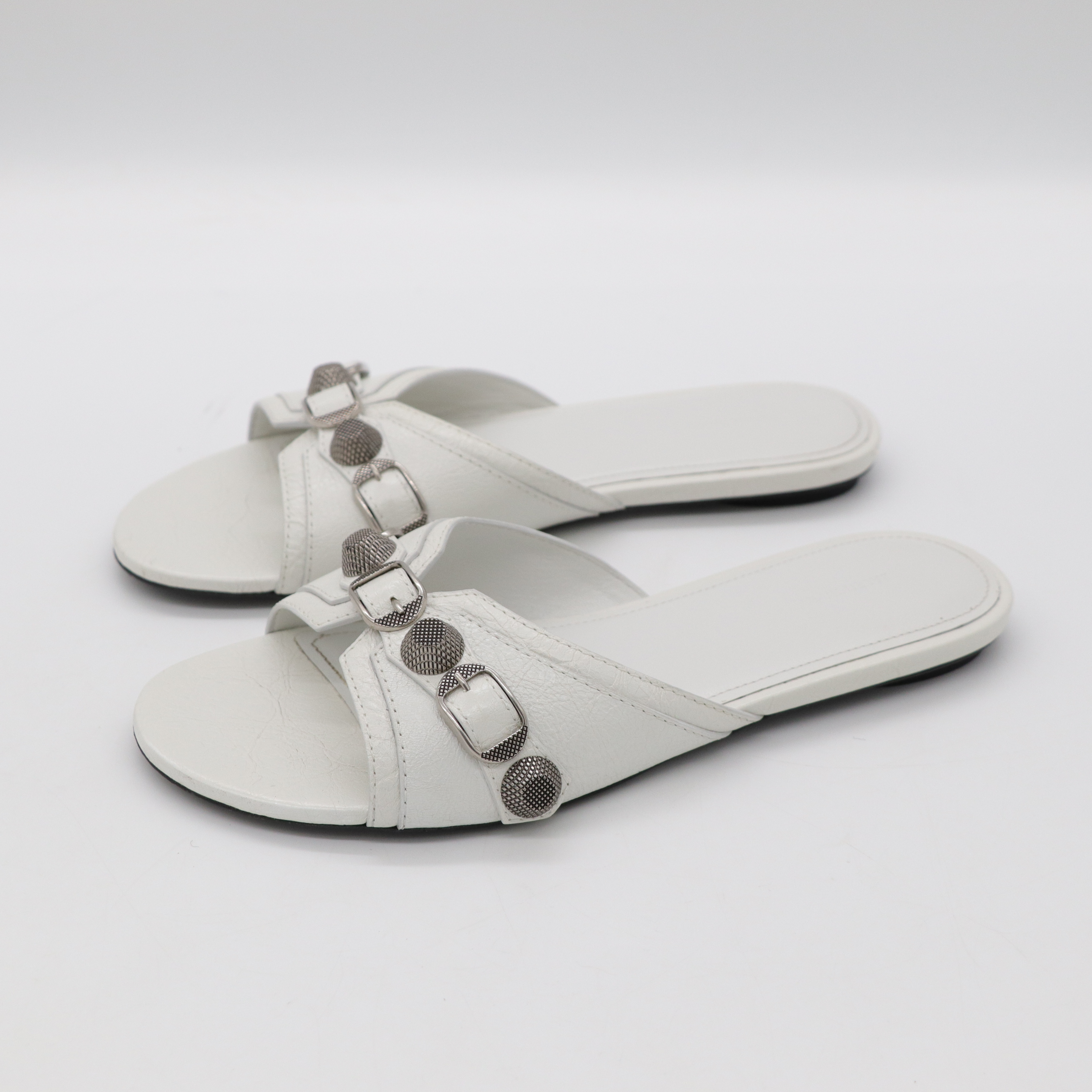 Balenciaga 巴黎世家 白色鉚釘 拖鞋-1