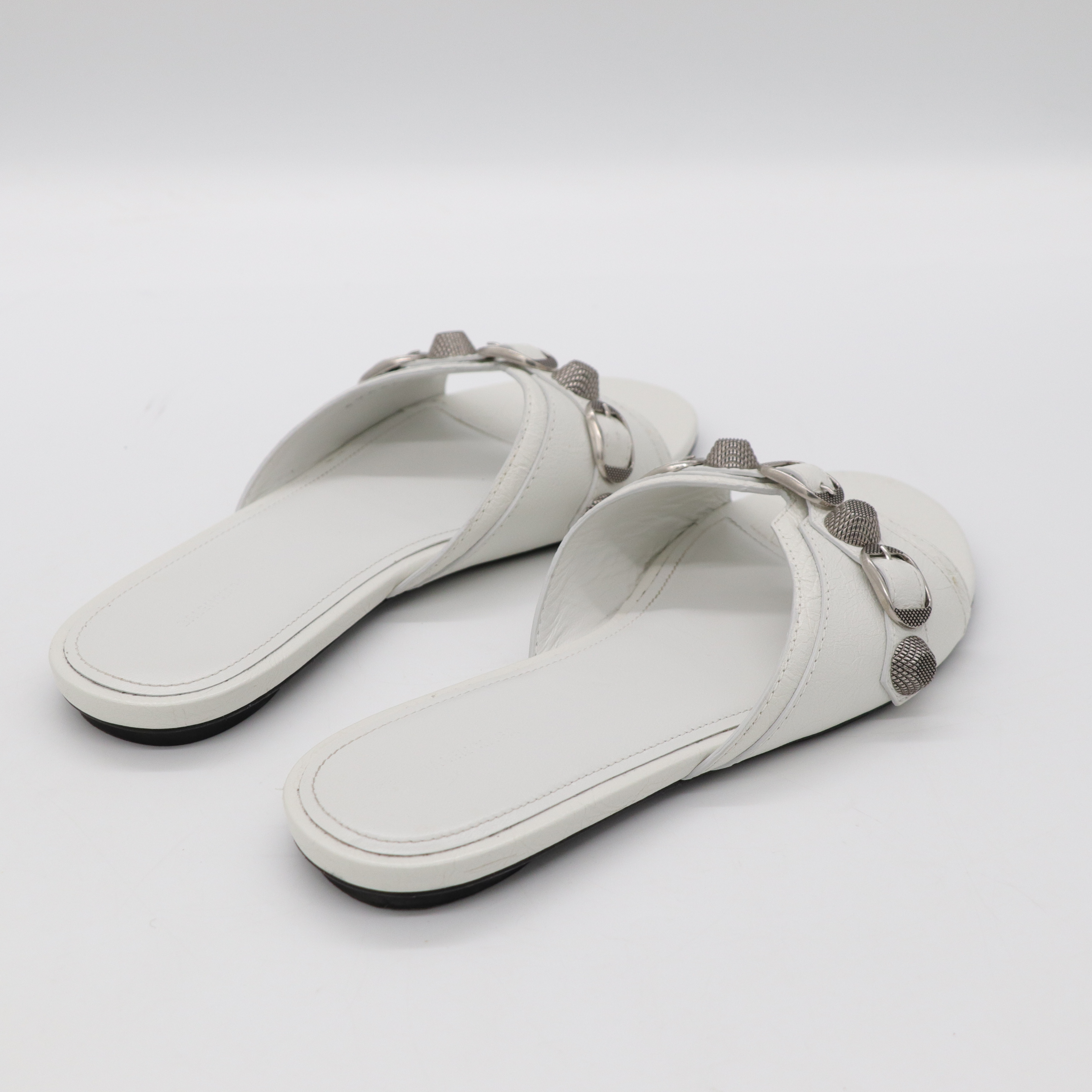 Balenciaga 巴黎世家 白色鉚釘 拖鞋-4