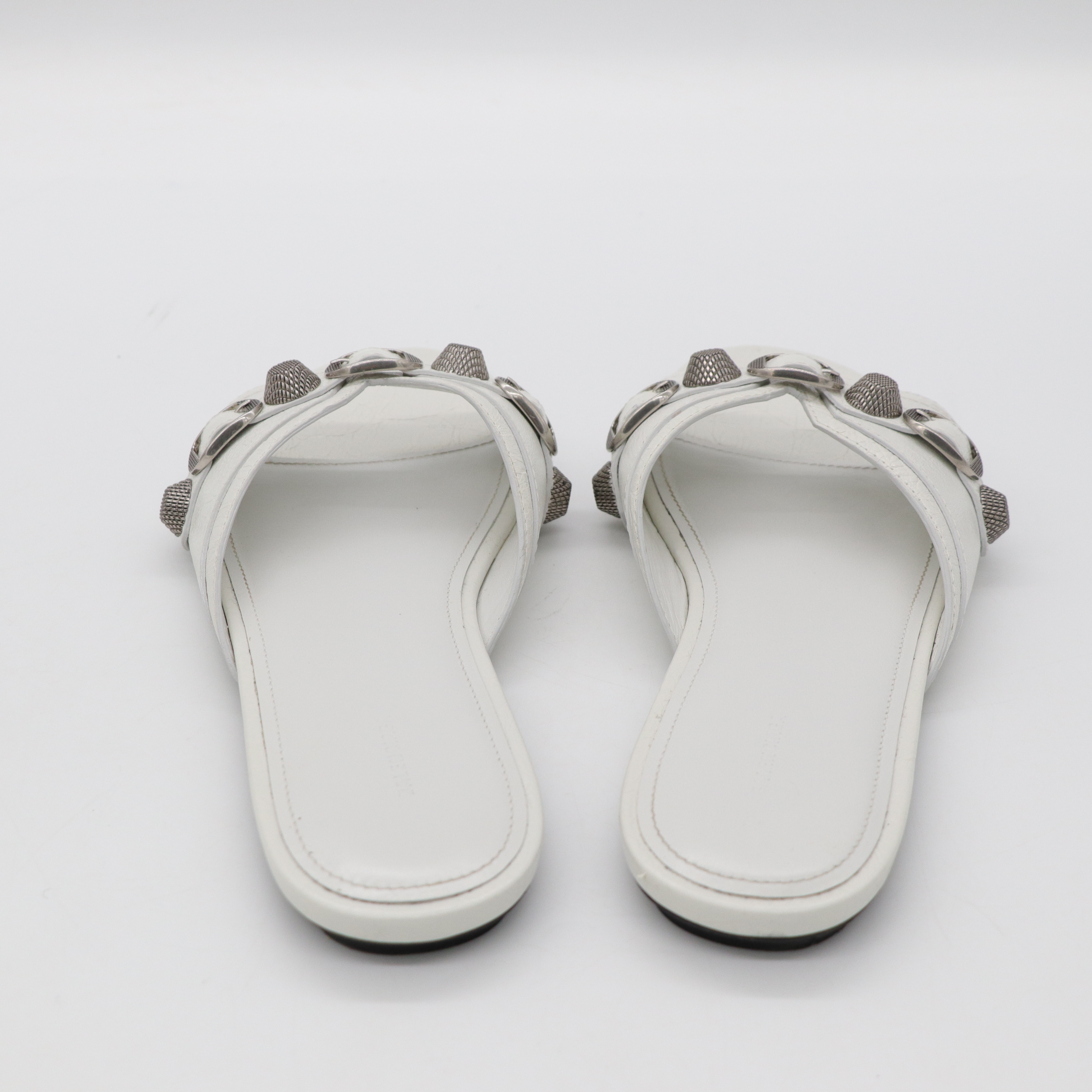 Balenciaga 巴黎世家 白色鉚釘 拖鞋-5