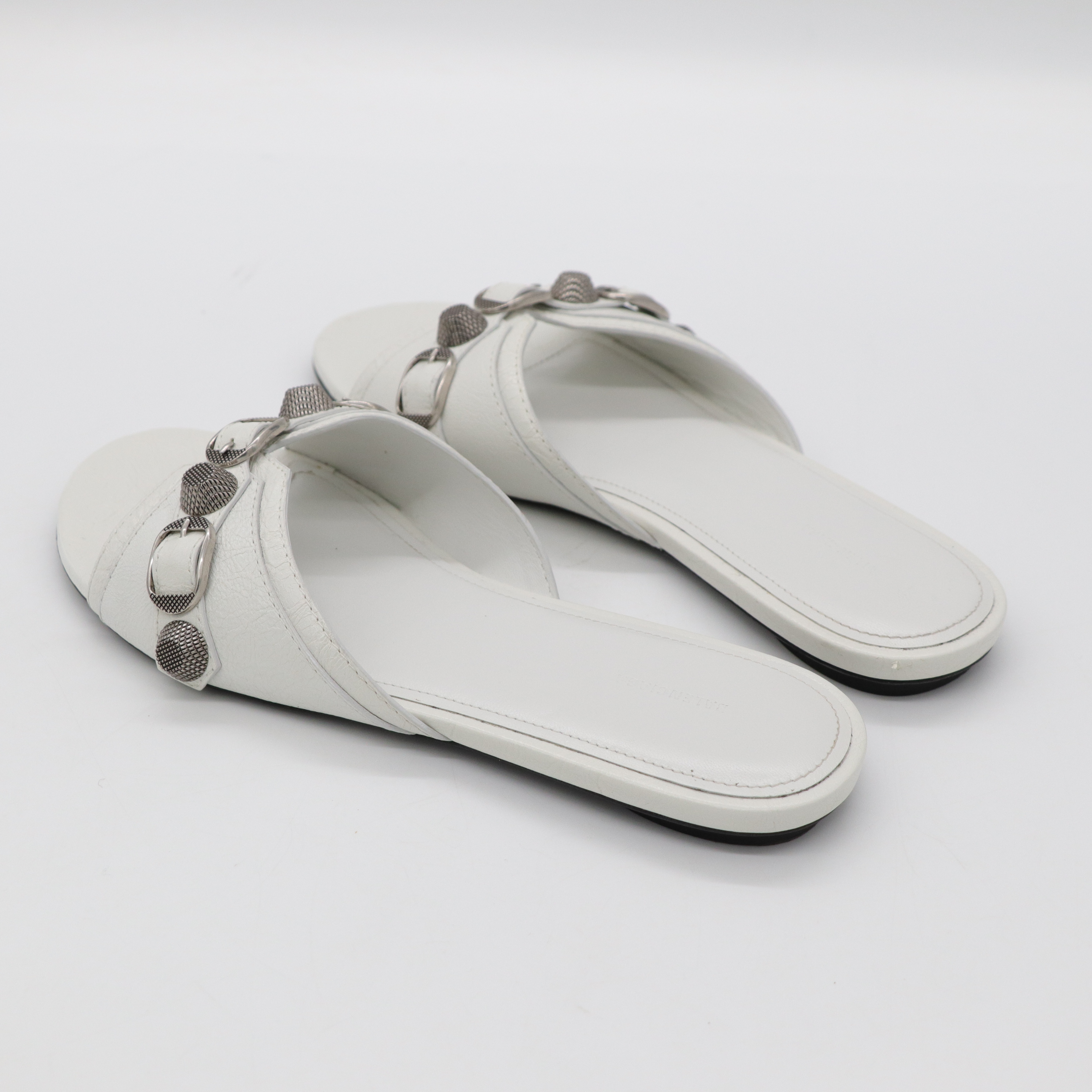 Balenciaga 巴黎世家 白色鉚釘 拖鞋-6