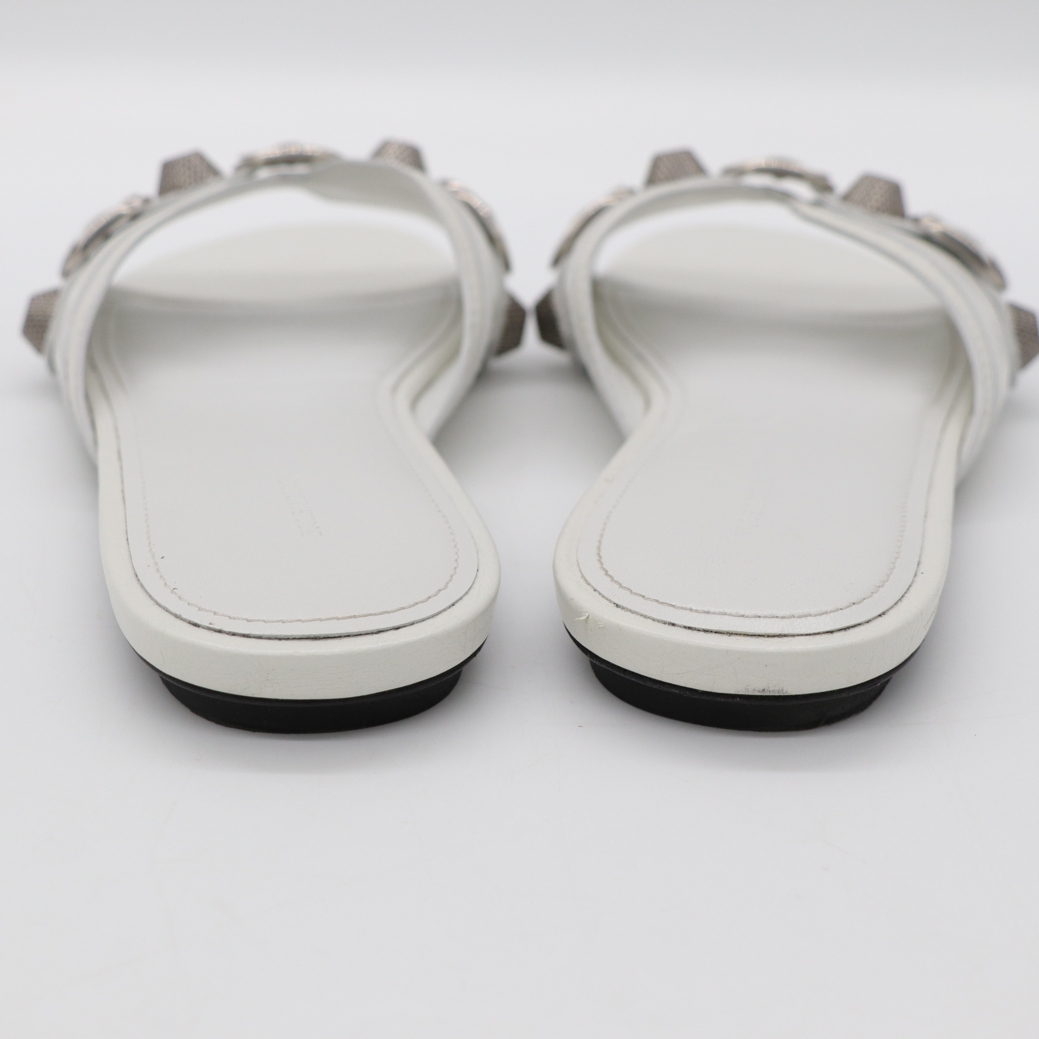 Balenciaga 巴黎世家 白色鉚釘 拖鞋-7