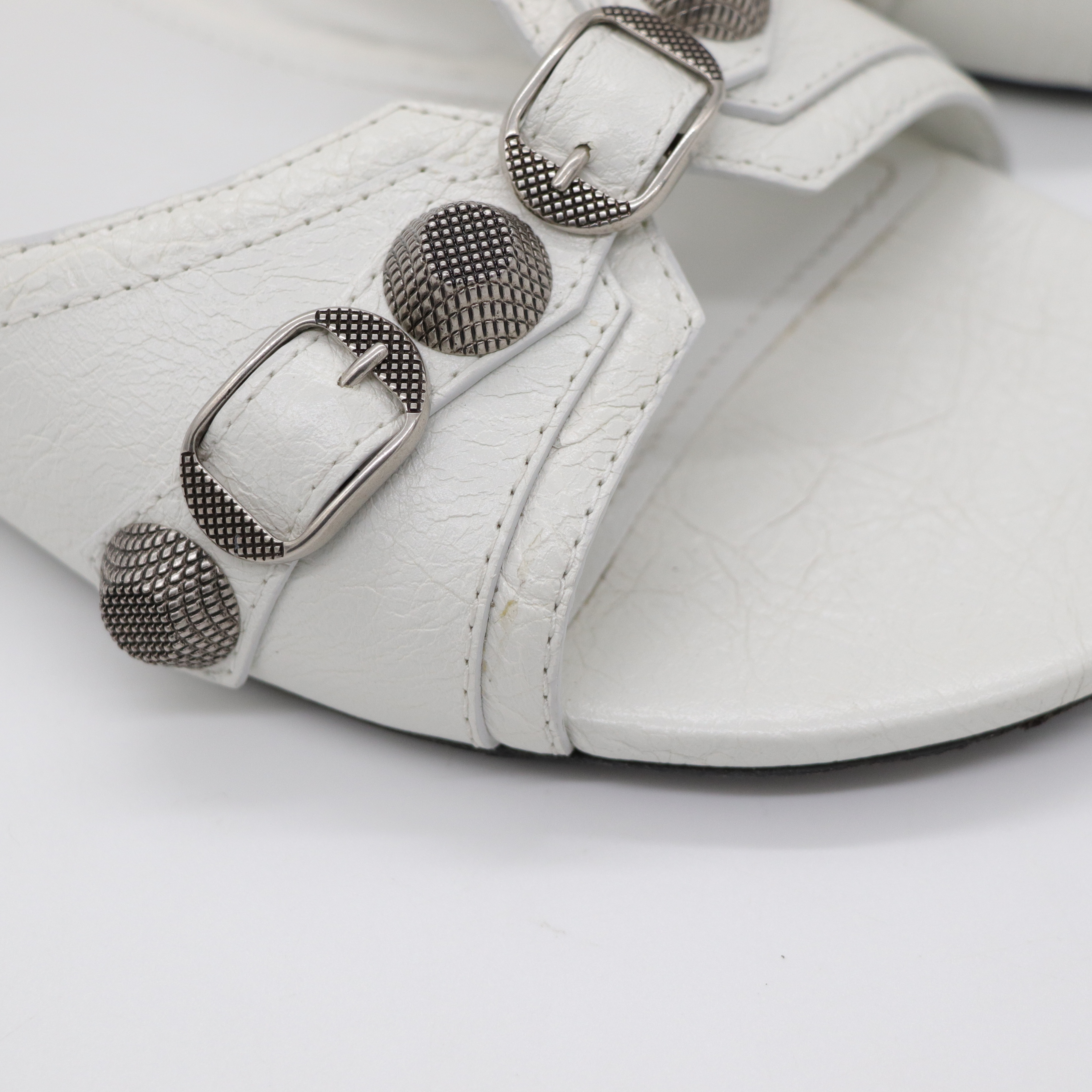Balenciaga 巴黎世家 白色鉚釘 拖鞋-10