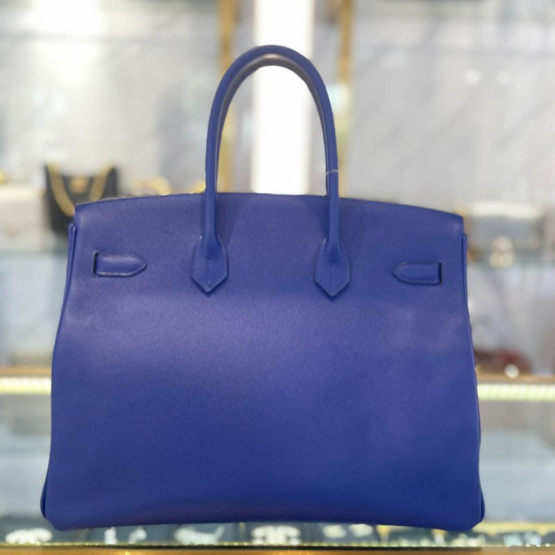 HERMES Epsom 柏金35CM 金釦 藍色-3