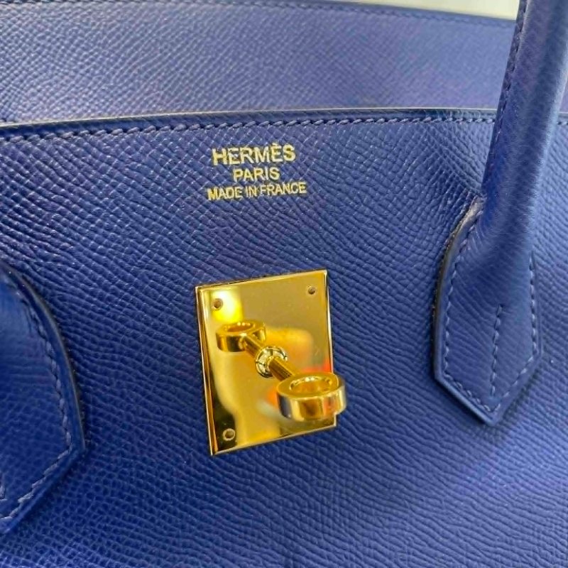 HERMES Epsom 柏金35CM 金釦 藍色-6