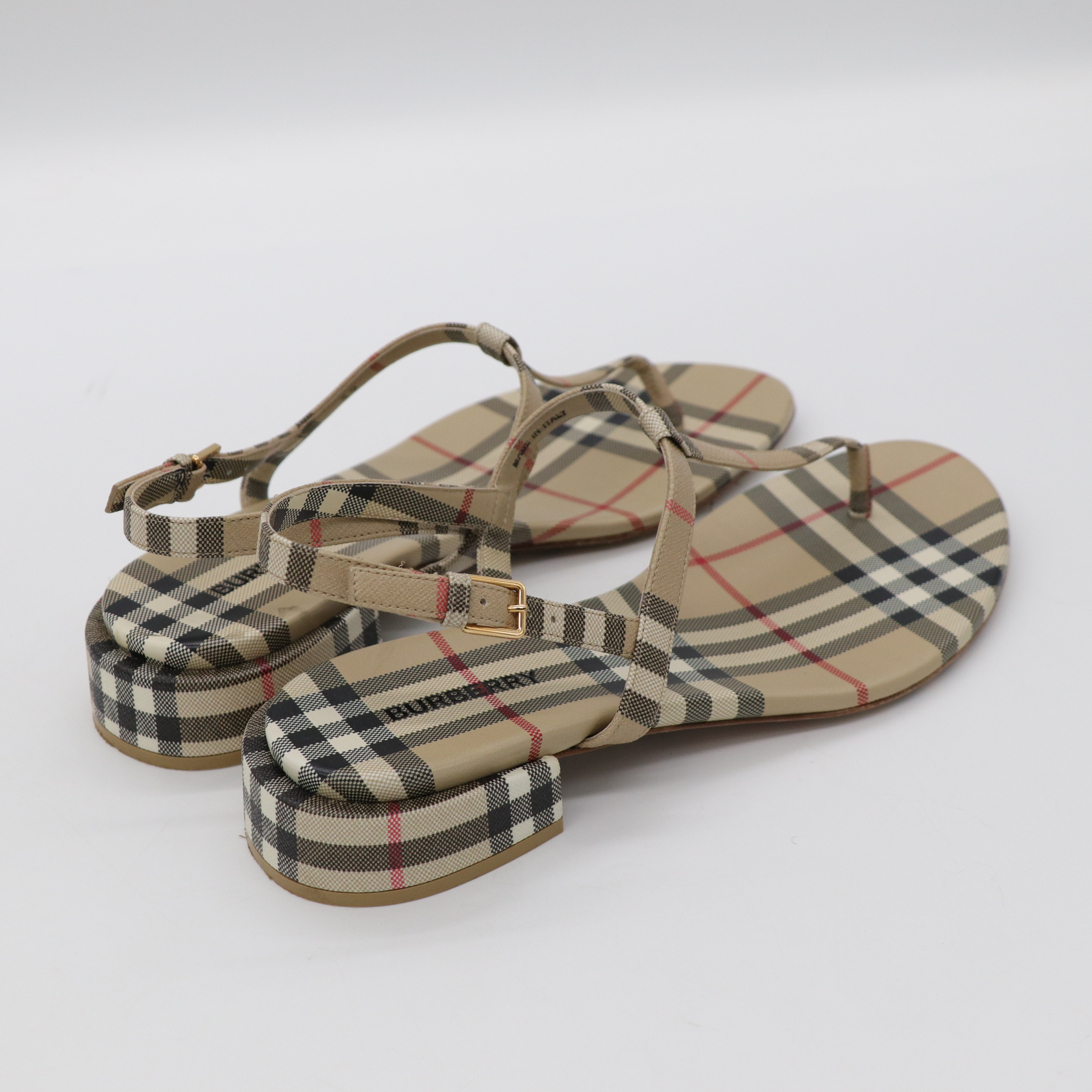 Burberry 博柏利 格紋 涼鞋-4