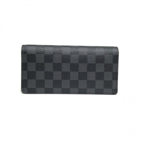 LOUIS VUITTON 黑棋格PVC2018長款對折錢包