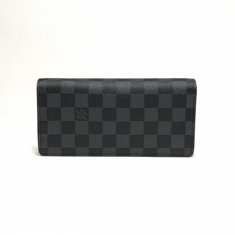 LOUIS VUITTON 黑棋格PVC2018長款對折錢包-2