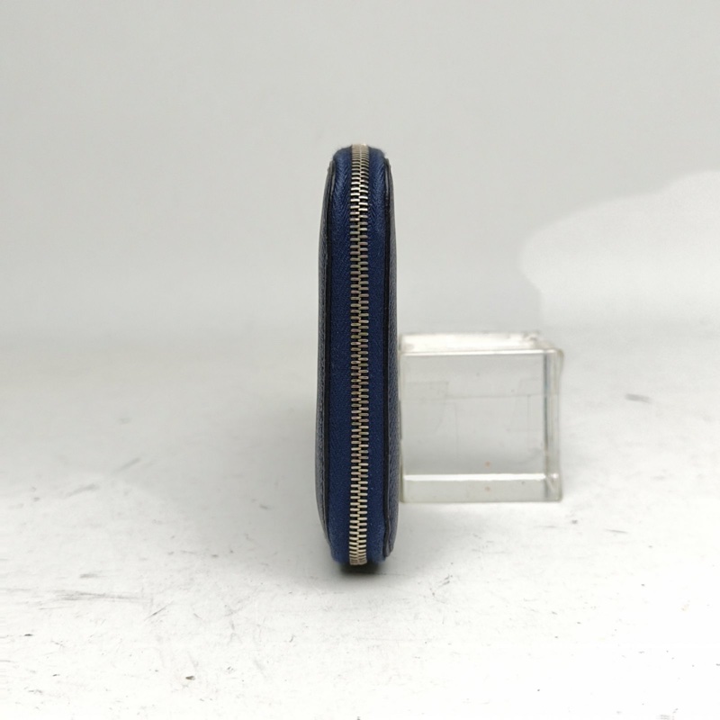 HERMES Silkin長錢包明藍色Epsom皮框Q銀扣-1