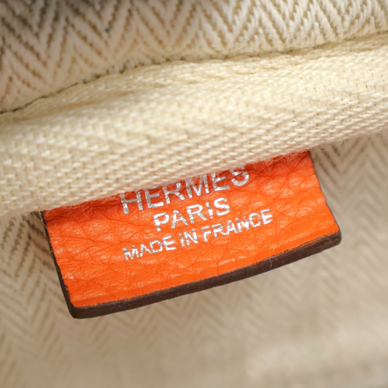 愛馬仕橘 Clemence牛皮 Victoria 35 手提包 口R刻 銀扣【HERMES 愛馬仕】-4
