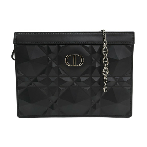黑色 皮革 Caro Zipped Pouch 肩背包【Dior 迪奧】 S5106BNEM_M900