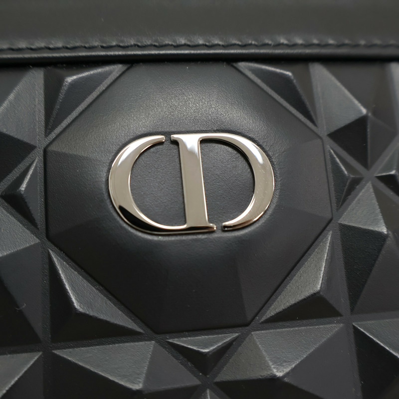 黑色 皮革 Caro Zipped Pouch 肩背包【Dior 迪奧】 S5106BNEM_M900-7
