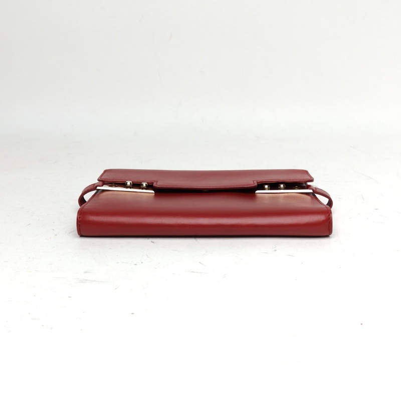 DELVAUX 紅色牛皮Tempetewoc鏈條錢包手包-3