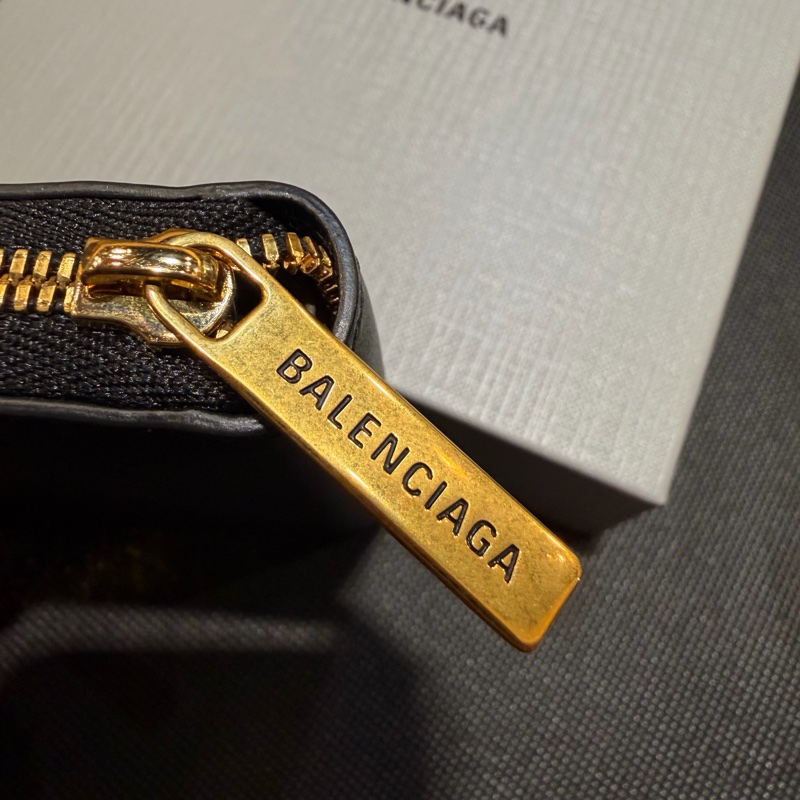 Balenciaga 黑羊皮零錢包-1