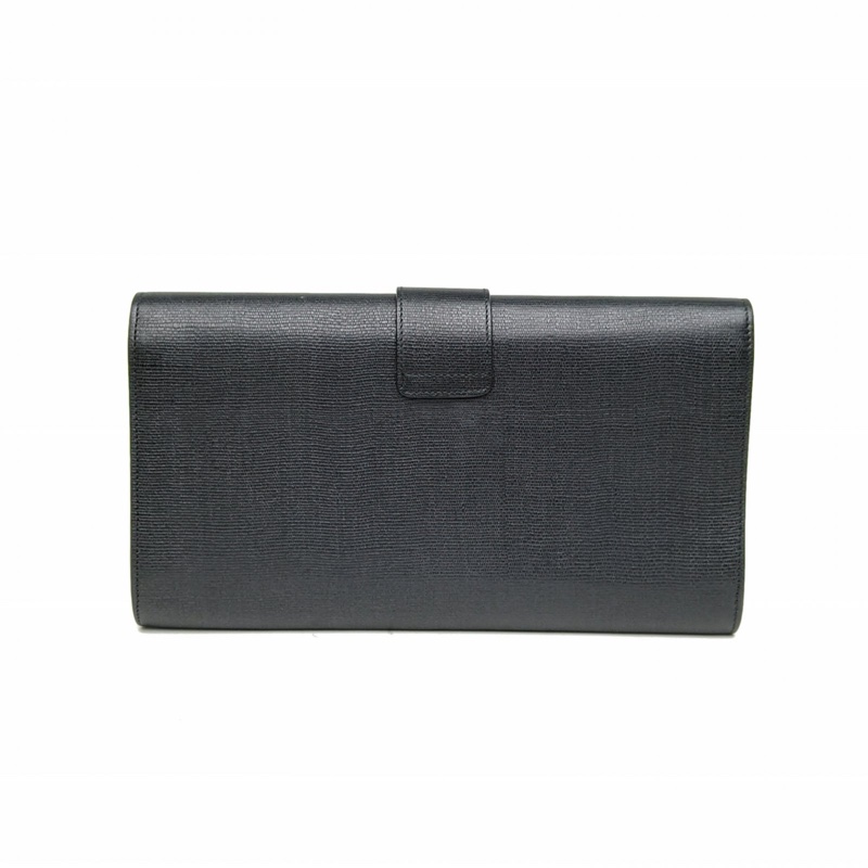 SAINT LAURENT 黑色牛皮Y扣手拿包-2