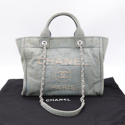 CHANEL 香奈兒 牛仔做舊沙灘包 手提包 肩背包