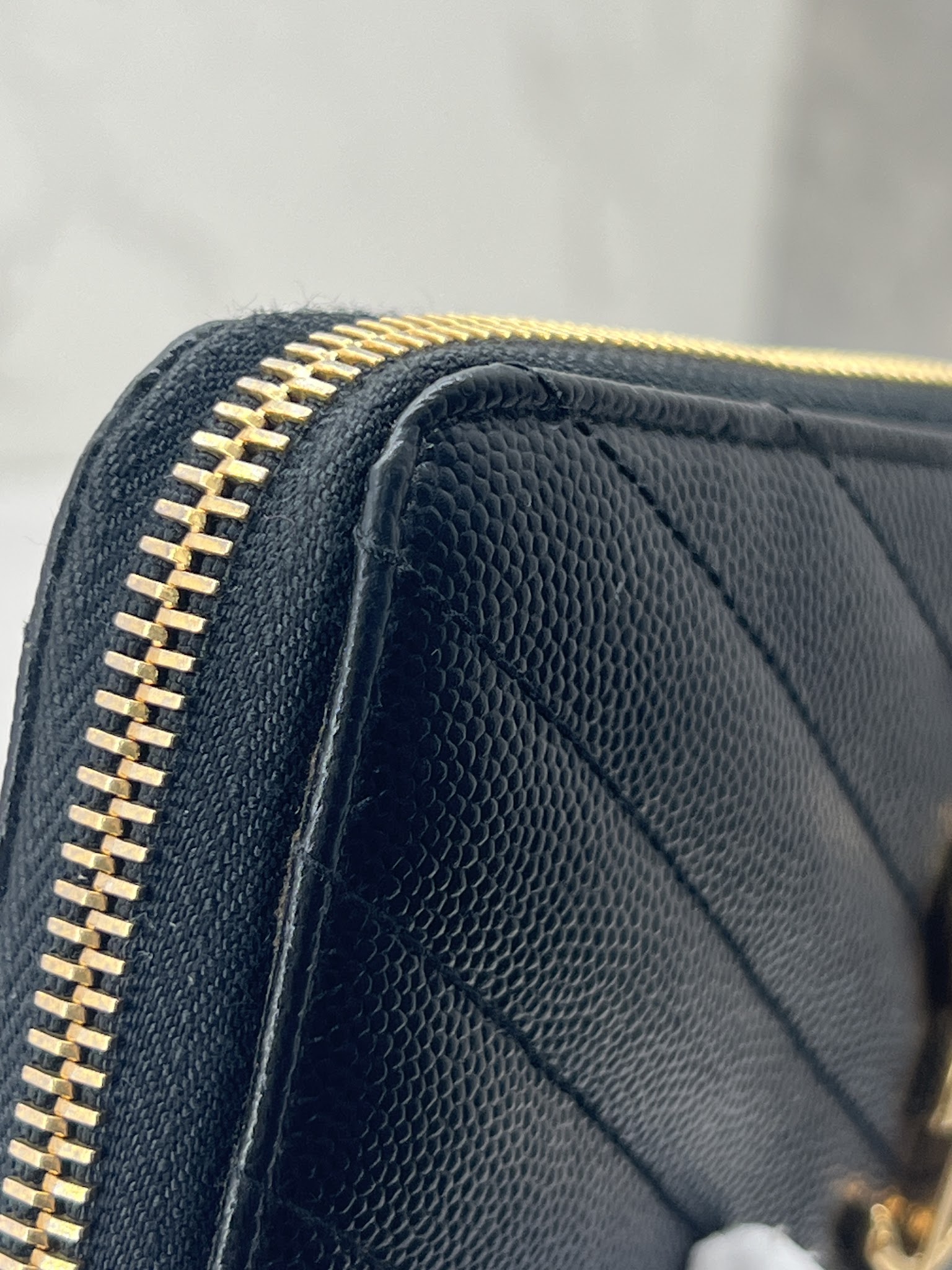 香緹國際精品 YSL 黑金 拉鍊長夾 858-2