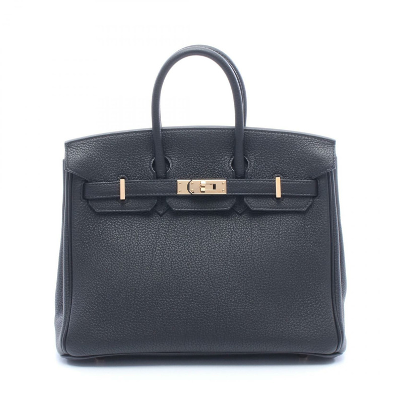 愛馬仕 Birkin 25 手提包，Togo 皮革，黑色，金色五金，二手，女士款-0